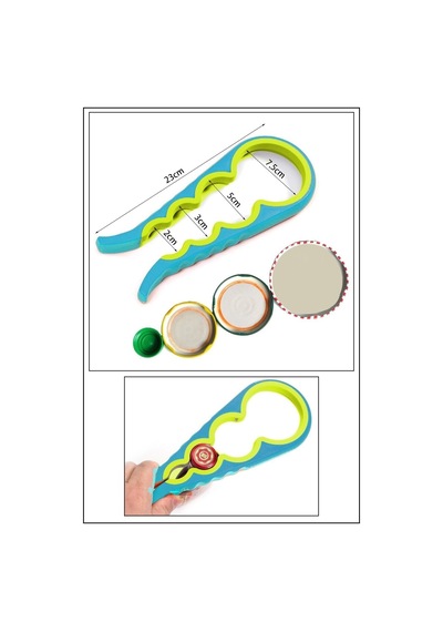 Kavanoz Ve Şişe Kapağı Açacağı 4 Fonksiyonlu 23 Cm Beyaz Diğer