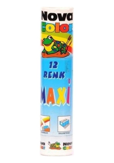 Mum Pastel Boya Maxi Karton Tüp, 12 Li, Çok Renkli Diğer