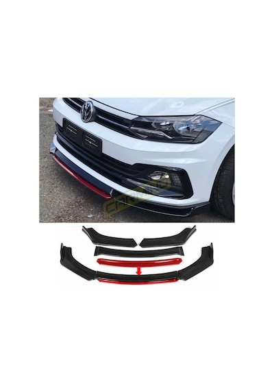 Volkswagen Polo Ön Tampon Altı Lip 4 Parça 2018 Sonrası