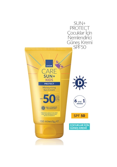 Avon Care Sun+ Protect Çocuklar İçin Nemlendirici Güneş Kremi SPF50 3 x 150 ML