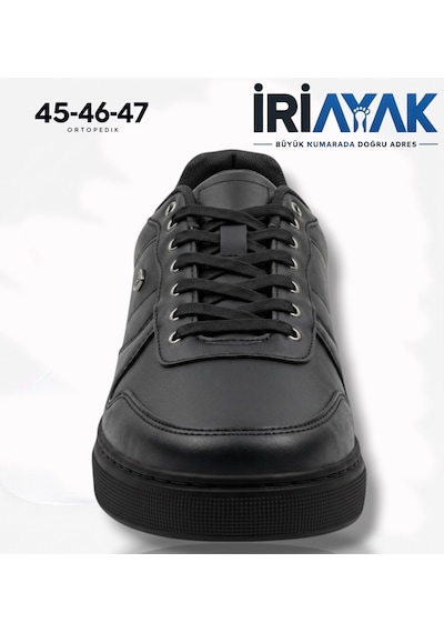 İriayak Erkek Büyük Numara Rahat Kalıp Erkek Günlük Ayakkabı 45-46-47 Siyah
