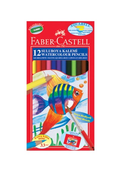 Su Bazlı Aquarell Kuru Sulu Boya Kalemi 12'li Genel