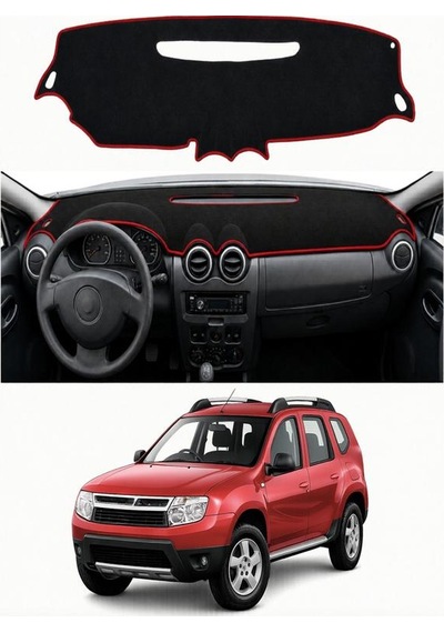 Dacia - Duster 2009-2013 Uyumlu Torpido Koruma Kılıfı - Kırmızı Şeritli