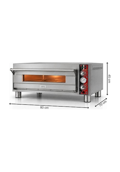 Silverinox Elektrikli Tek Kat 25 Cm 4 Pizza Kapasiteli Pizza Fırını 380v