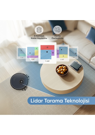 Şımart Katya Z Akıllı Robot Süpürge Mop Özellikli