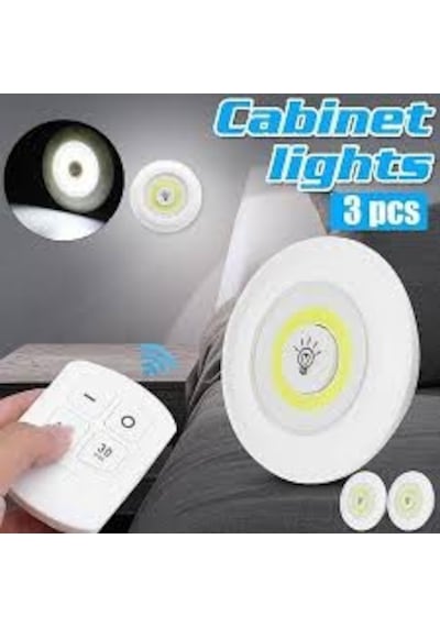 3Lü Dokunmatik Işıldak Uzaktan Kumandalı Pilli Spot Led Lamba