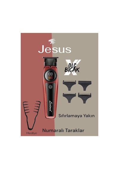 Jesus Pro Sakal Ense Tıraş Makinası Kozmetik 126 Mucize Tarak Hediyeli