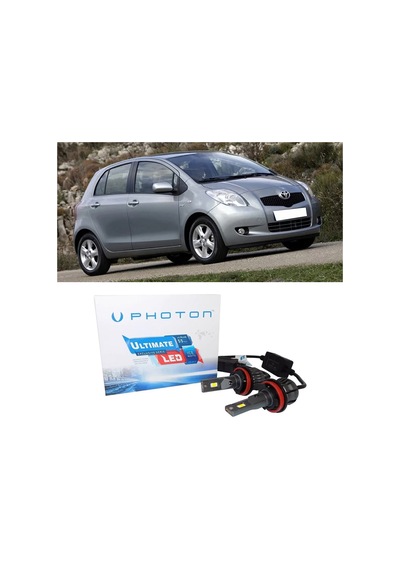 Toyota Yaris Led Xenon Uzun+kısa Far Ampulü H4 Ultimate 9500 Lumens Yeni Seri Beyaz 2005-2013