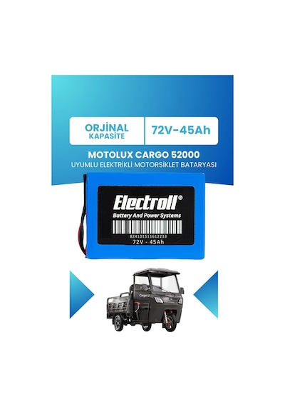 Motolux Cargo 52000 Uyumlu Batarya Lifepo4 72v 45ah Elektrikli Motorsiklet Bataryası