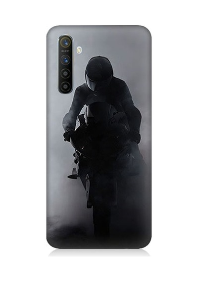 Realme X2 Uyumlu Motosiklet Sürücüsü Desenli Silikon Kılıf