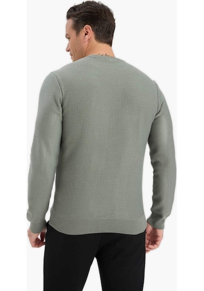 Defacto Standart Fit Bisiklet Yaka Triko Kazak C9618ax25augn826 Yeşil