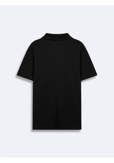 LTB V Yaka Pike Polo Yaka Siyah T-shırt LTB V Yaka Pike Polo Yaka Siyah T-shırt