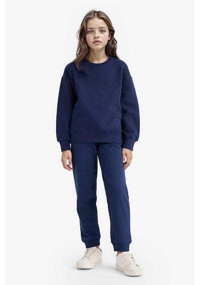Defacto Kız Çocuk Standart Fit Basic Düz Beli Lastikli Jogger Eşofman Altı Y1226a625aunv241 Lacivert