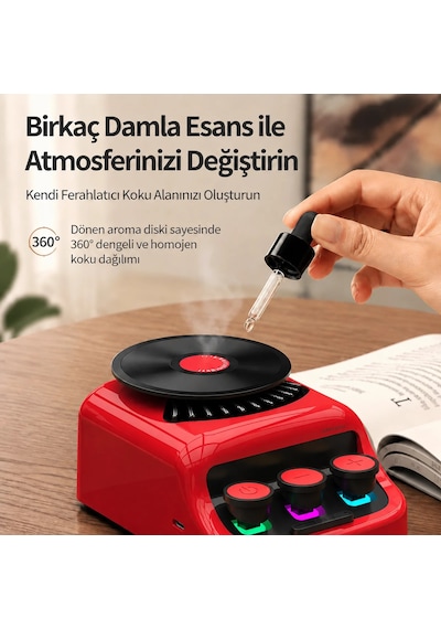 Venandin Z18 Gromo Bluetooth Hoparlör Retro Rgb Hoparlör Ve 360 Dönen Aroma Diskli Esans Koku Dağıtıcı