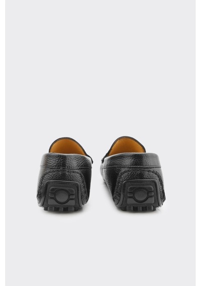 Derinet Hakiki Deri Erkek Loafer Siyah Siyah