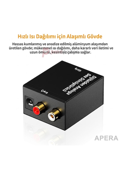 Dijitalden Analoğa Ses Dönüştürücü Optik Toslink Coaxial To Rca L/r Çevirici Adaptör Sadece Tek Yönlü Tv Amfi Ses Sistemi Uyumlu Cn06