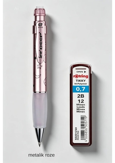 0.7 Mm Serve Deep Uçlu Kalem + 0.7 Rotring Uç Seti Pudra