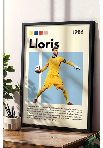 Hugo Lloris Çerçeveli Tablo - Dekoratif Çerçeveli Futbolcu Poster Tablo