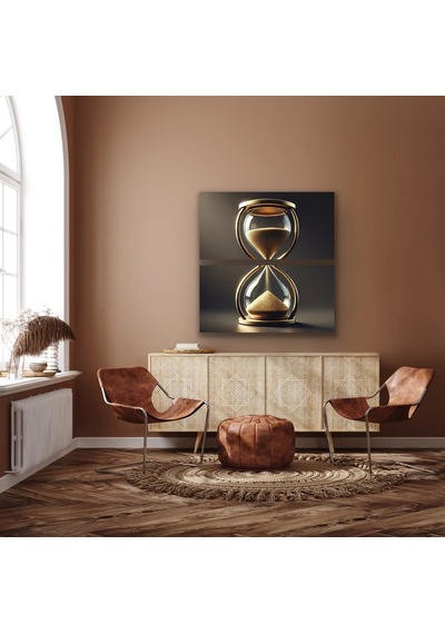 2li Kum Saati Kanvas Tablo 60x120cm X2 Çok Renkli