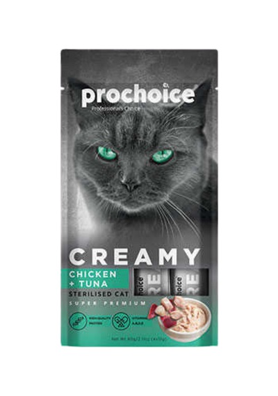 Prochoice Creamy Tavuklu Ve Ton Balıklı Sıvı Kedi Ödül Maması 4x15 Gr