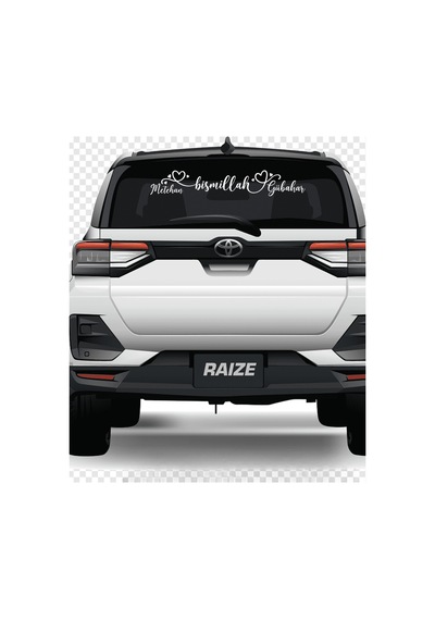 Kişiye Özel Aile Çift Arka Cam Yazısı Bismillah Ve İsimli Dekorlu Sticker Oto Kamyon 10x50 Cm