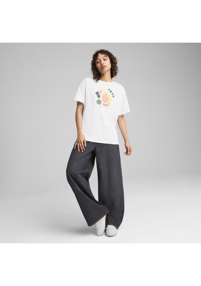 Puma 68508502 Graphics Relaxed Fruity Tee Kadın Spor Tişört Beyaz