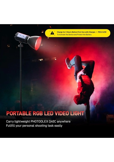 Photoolex Q40c 40w App Kontrollü Rgb Taşınabilir Cob Video Işığı - Ls-199pl
