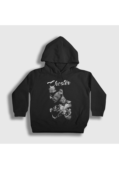 Presmono Unisex Çocuk Chester V2 Linkin Park Kapüşonlu Sweatshirt Siyah