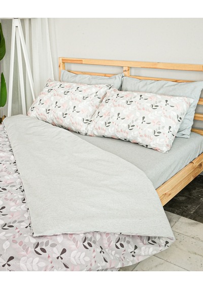 Leaf Pamuklu Çift Kişilik Turkuaz Nevresim Seti 200x220 Cm Turkaz