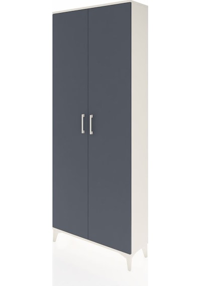 Arges Dolap 5 Raflı Tek Çekmeceli 4 Kapaklı 88x30x221 Antrasit-antrasit Aytası