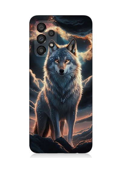 Samsung Galaxy A73 Uyumlu Kurt Ve Ay Desenli Silikon Kılıf