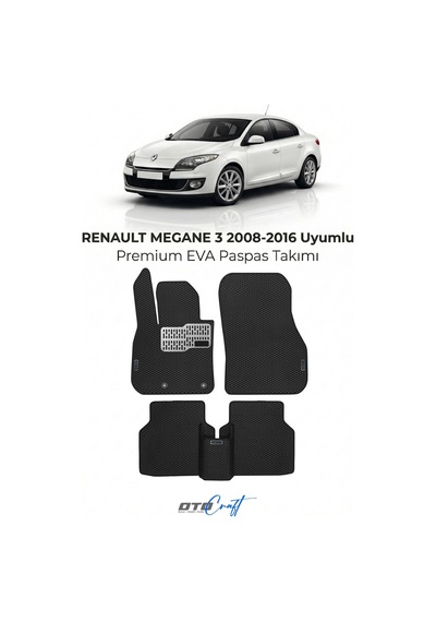 OtoCraft Renault Megane 3 2008-2016 Araca Özel 3d Havuzlu Eva Paspas Tam Set 5 Parça