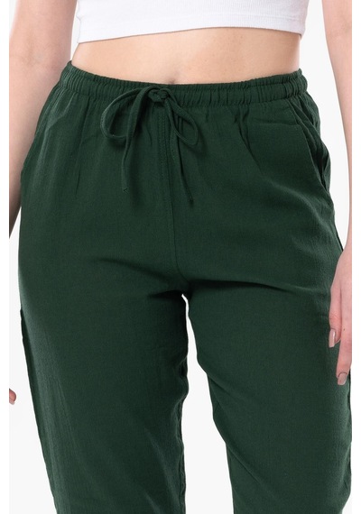 Eliş Şile Bezi Şile Bezi Çift Cepli Unisex Yazlık Pantolon Yeşil Ysl-yeşil Yeşil