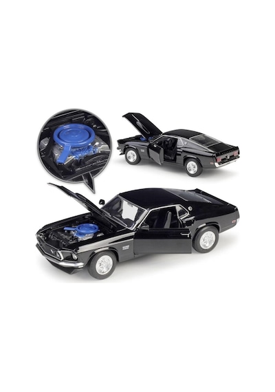 Welly 1969 Ford Mustang Boss 429 Siyah 1 24 Model Araba