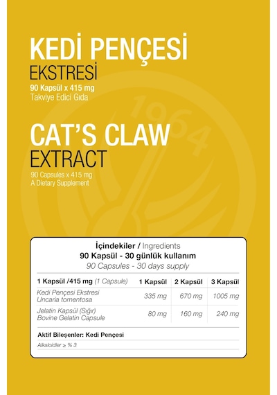 Sepe Natural Cat's Claw Kedi Pençesi Ekstresi 90 Kapsül x 360 MG