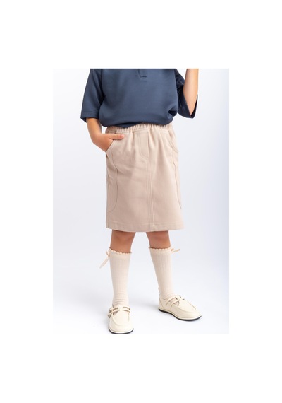 Oliventhekid Gabardin Kız Çocuk Etek Bej Bej