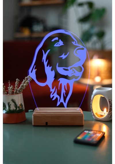 Özel Üretim Dil Çıkartan Köpek Hediyelik 3D Led Gece Lamba