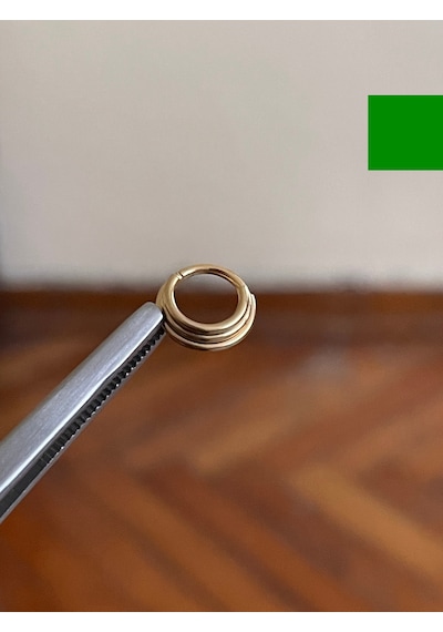 316 L Cerrahi Çelik Piercing 3 Sıralı Halka Piercing Kilitli Halka Piercing Çoklu Halka Piercing Açık Mavi
