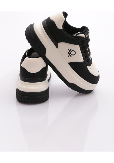 Benetton Bni-12046 Kadın Sneaker Ayakkabı Siyah Beyaz Benetton Bni-12046 Kadın Sneaker Ayakkabı Siyah Beyaz