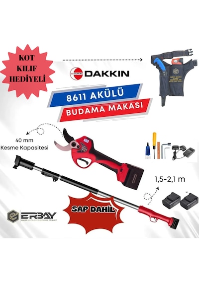 Dakkın Budama Makası 40mm Akülü +uzatma Aparatı