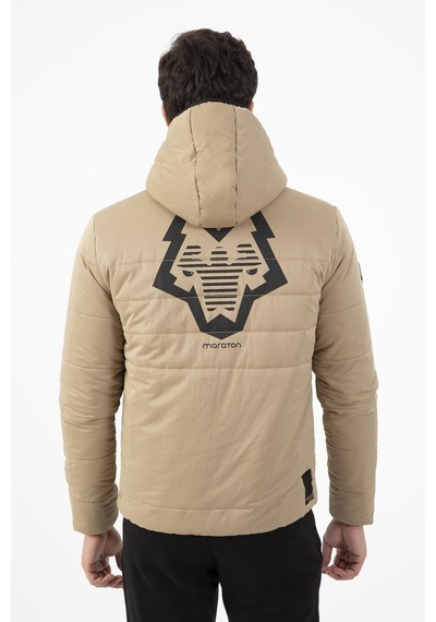 Maraton Sportswear Regular Erkek Kapşonlu Uzun Kol Basic Açık Vizon Mont 21264-açık Vizon Açık Vizon