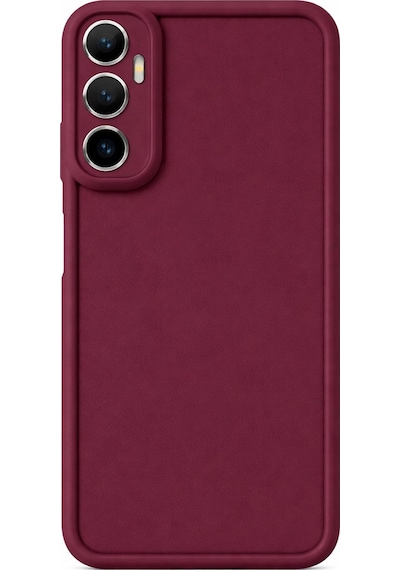 İnfinix Hot 20 4g Uyumlu Kamera Çıkıntılı Mat Silikon Telefon Kılıfı Bordo