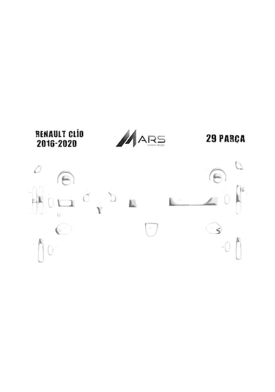 Renault Clio 2016-2020 Torpido Kaplama 29 Parça Alüminyum