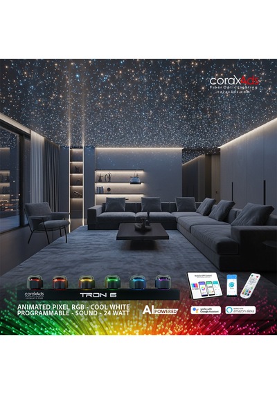 Salon Yıldız Tavan Ev Konut Fiber Optik Aydınlatma Kiti - Eko Çok Renkli