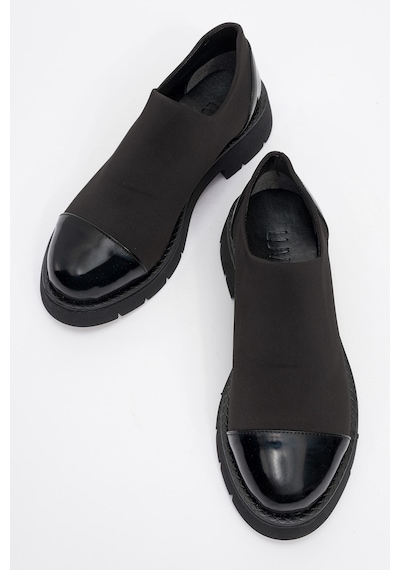 Luvishoes Luvi Shoes Panola Siyah Rugan Scuba Kadın Günlük Ayakkabı Siyah Rugan