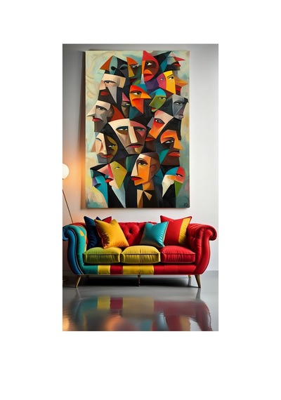 Soyut Sanat Duvar Salon Güzellik Salonu Ofis Dükkan Dekarasyon Kanvas Tablo