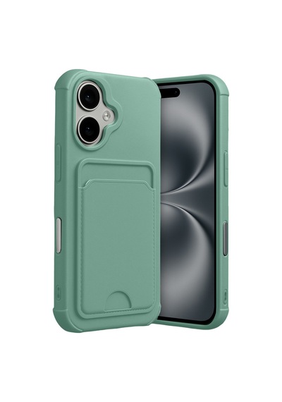 Apple iPhone  Uyumlu-  17 Kelvin Kartvizitli Silikon - Açık Yeşil