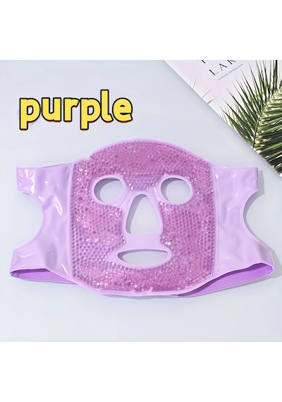 Terapi Jel Yüz Maskesi Soğuk Ve Sıcak Boncuklu Ayarlanabilir Maske Mor