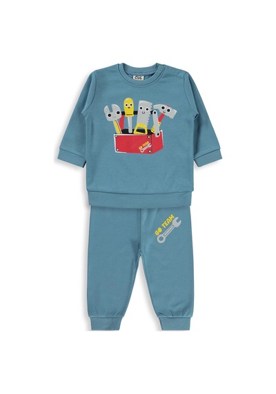 Civil Baby Tamir Aletleri Baskılı 6-18 Ay Takım - Mavi