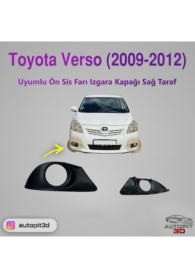 Toyota Verso 2009-2012 Uyumlu Sağ Ön Sis Farı Izgara Kapağı